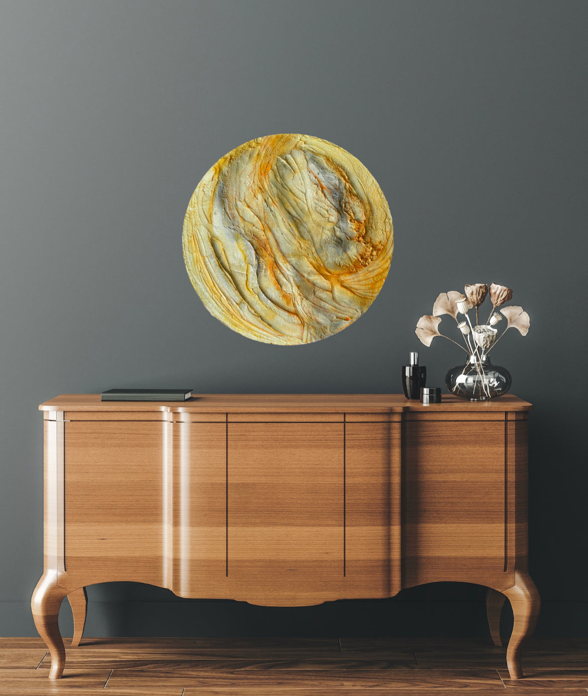 Blood Moon I Textured Lunar Abstract