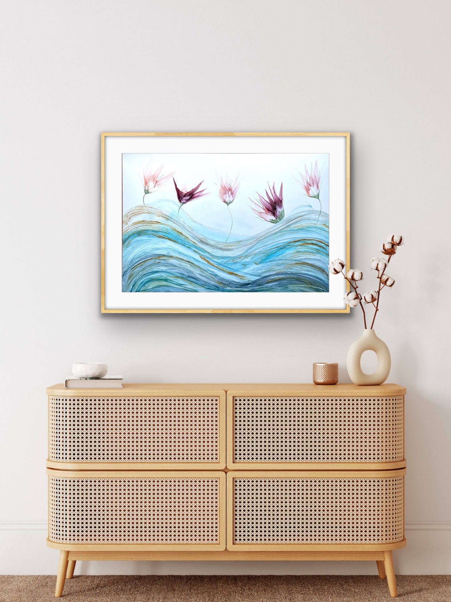 Ethereal Waves | Ocean inspired alcohol ink and acrylic painting.