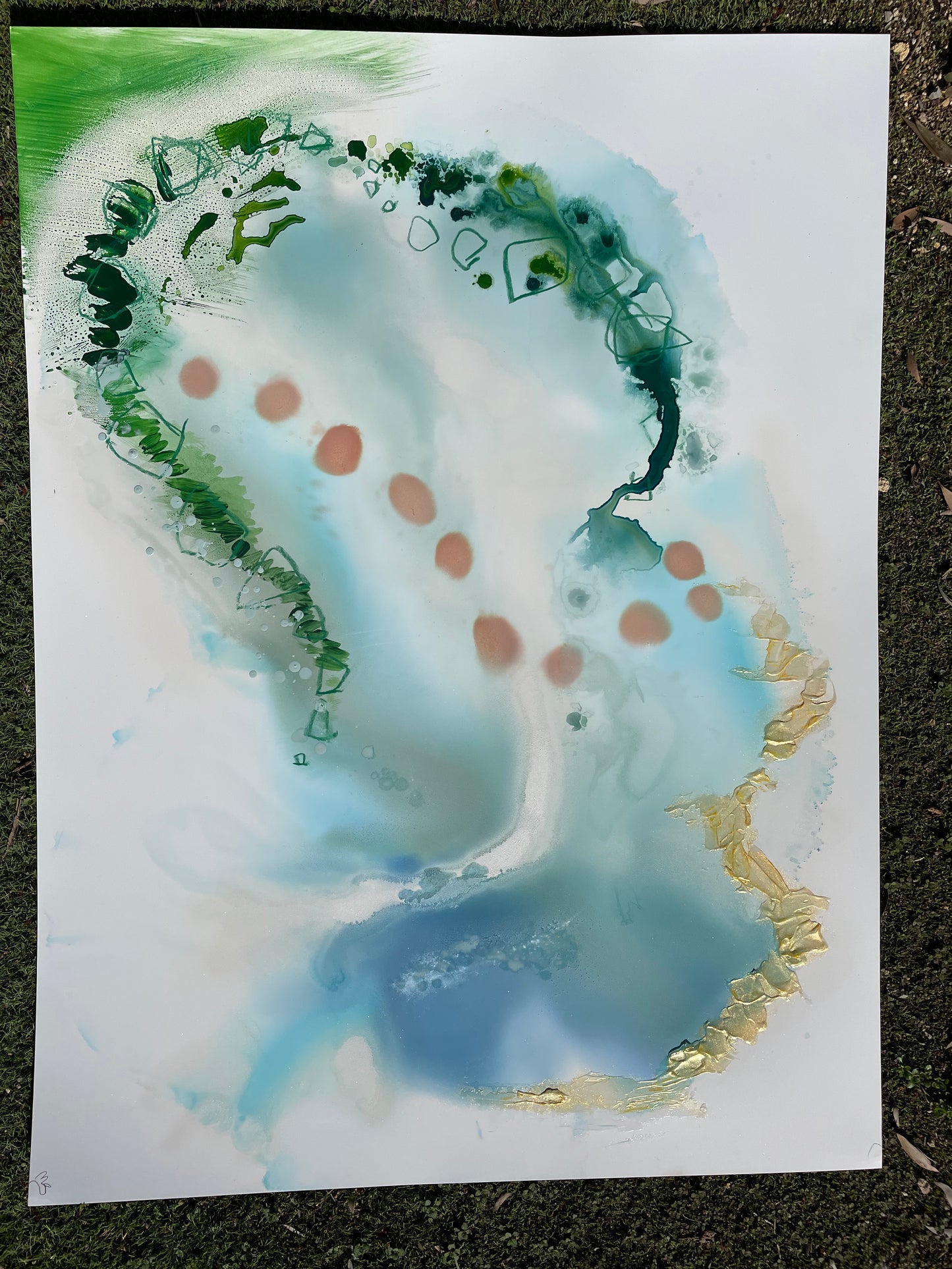 Stepping Stones - Large beach themed serene art piece.