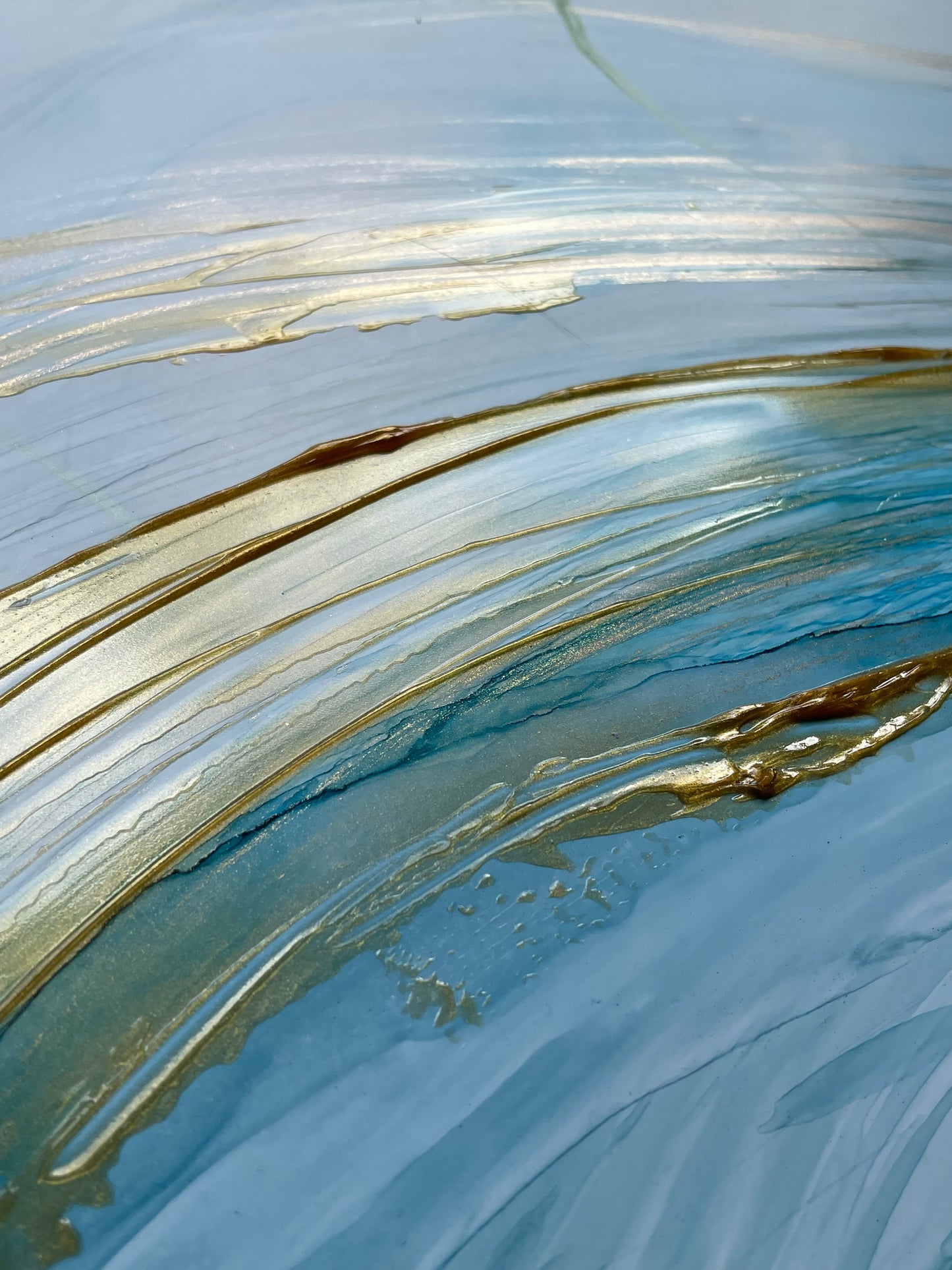 Ethereal Waves | Ocean inspired alcohol ink and acrylic painting.