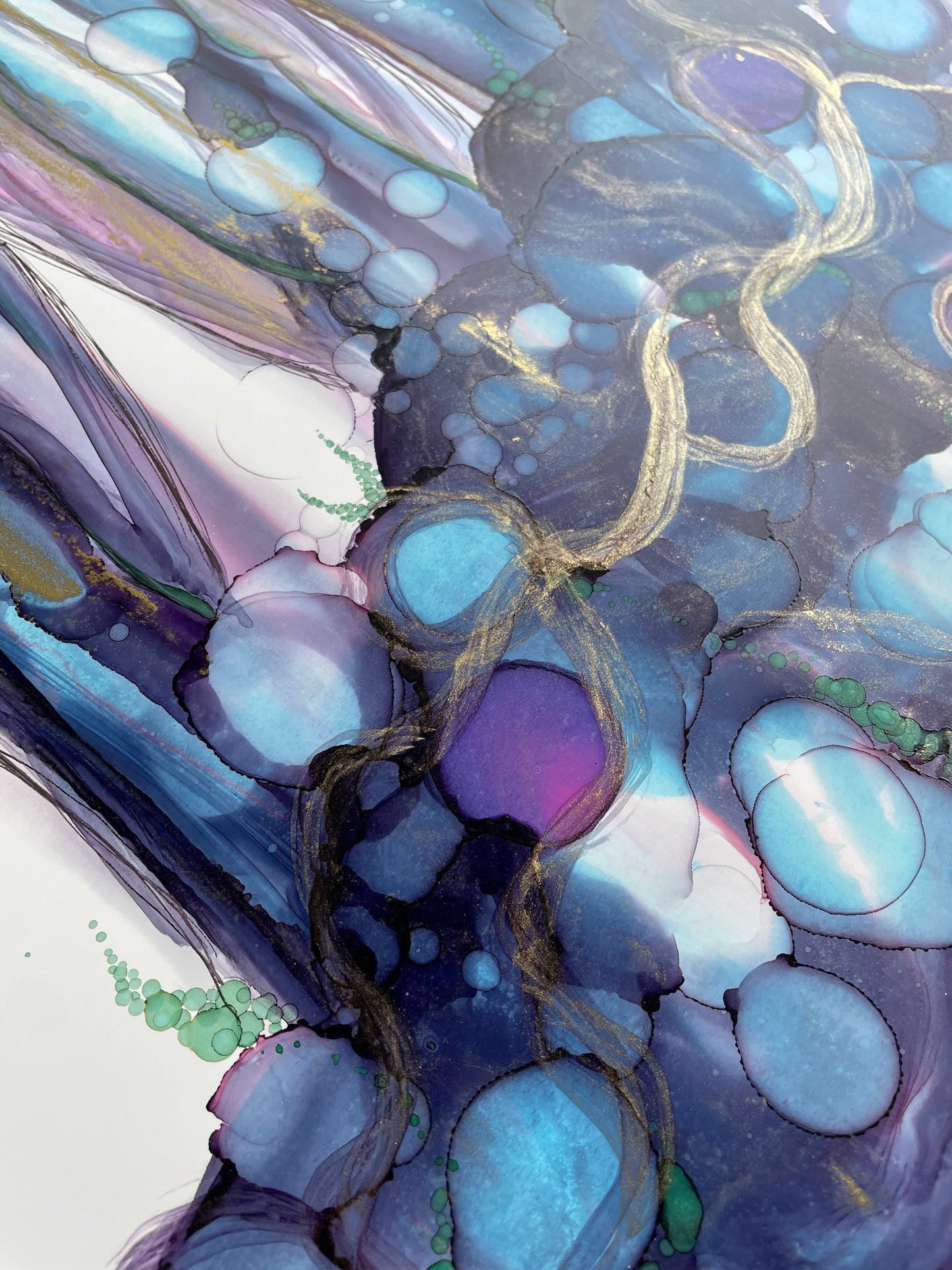 Queen of the Night -Abstract alcohol ink painting