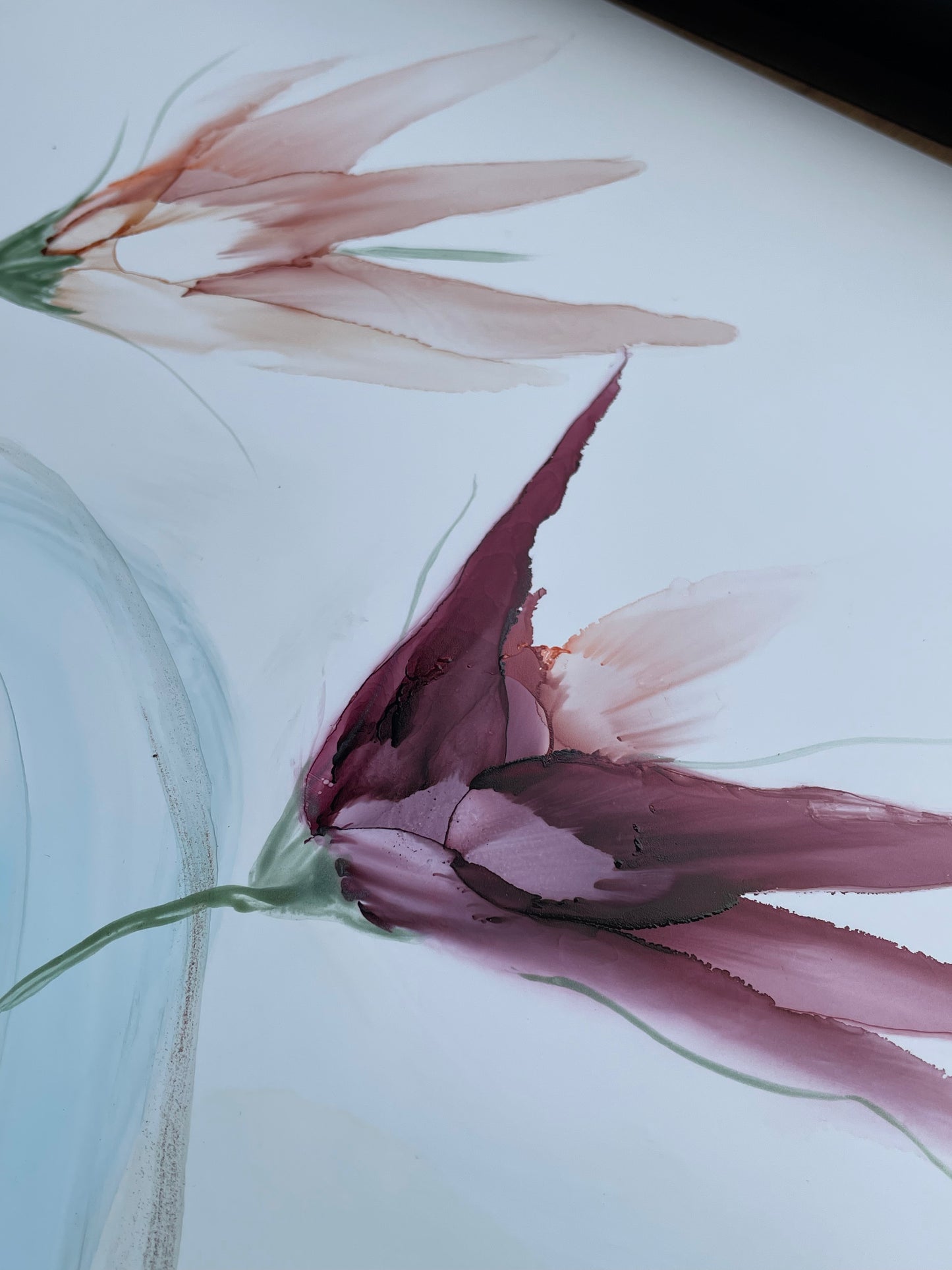 Ethereal Waves | Ocean inspired alcohol ink and acrylic painting.