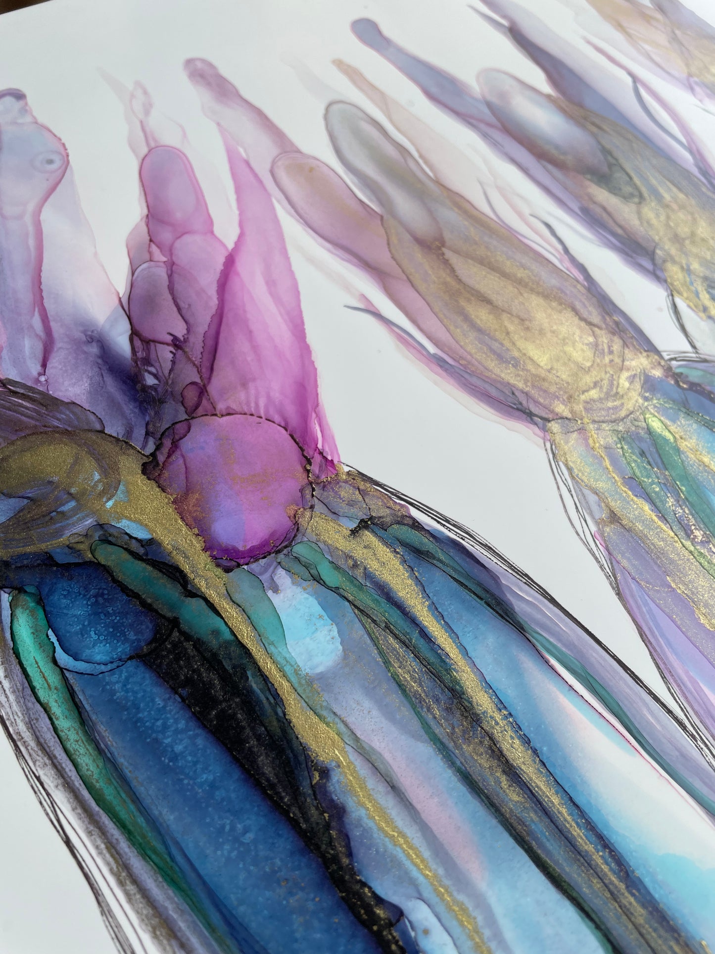 Queen of the Night -Abstract alcohol ink painting