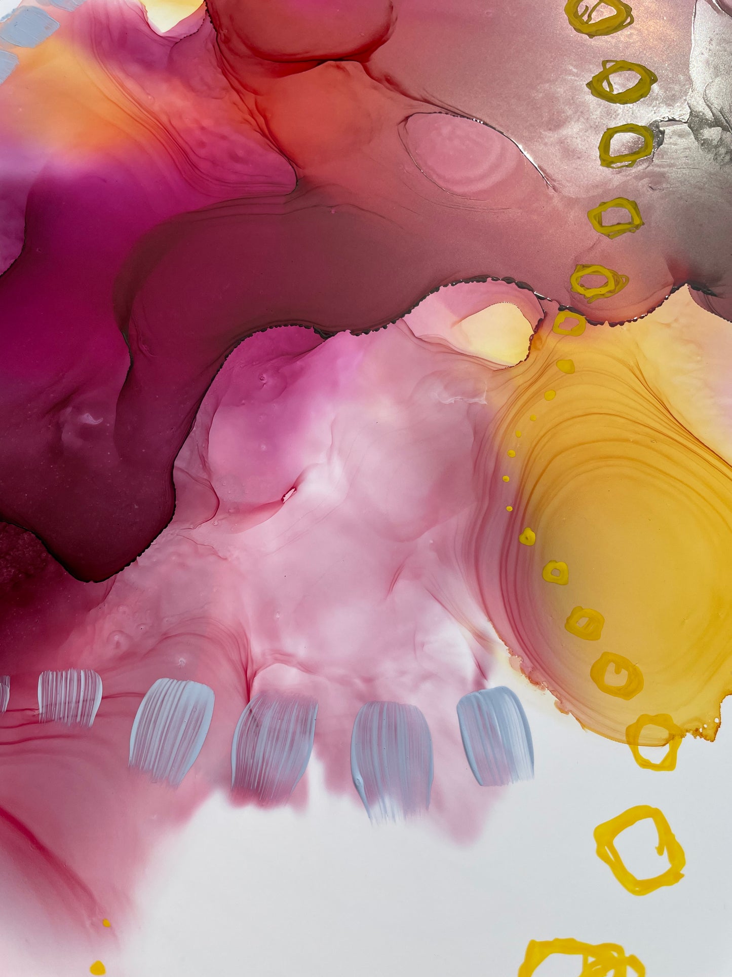 On a pink cloud - Abstract Alcohol Ink Art