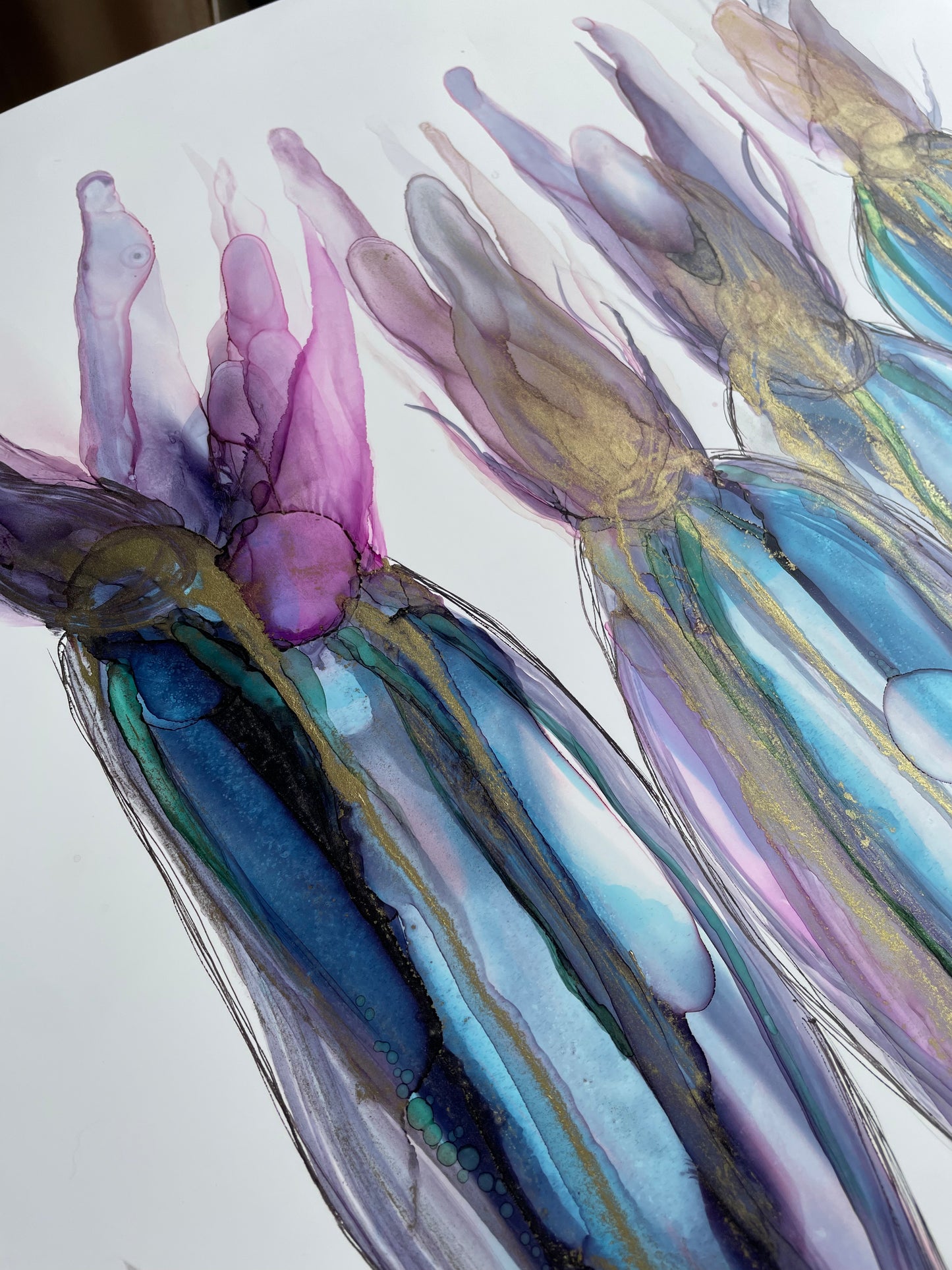 Queen of the Night -Abstract alcohol ink painting
