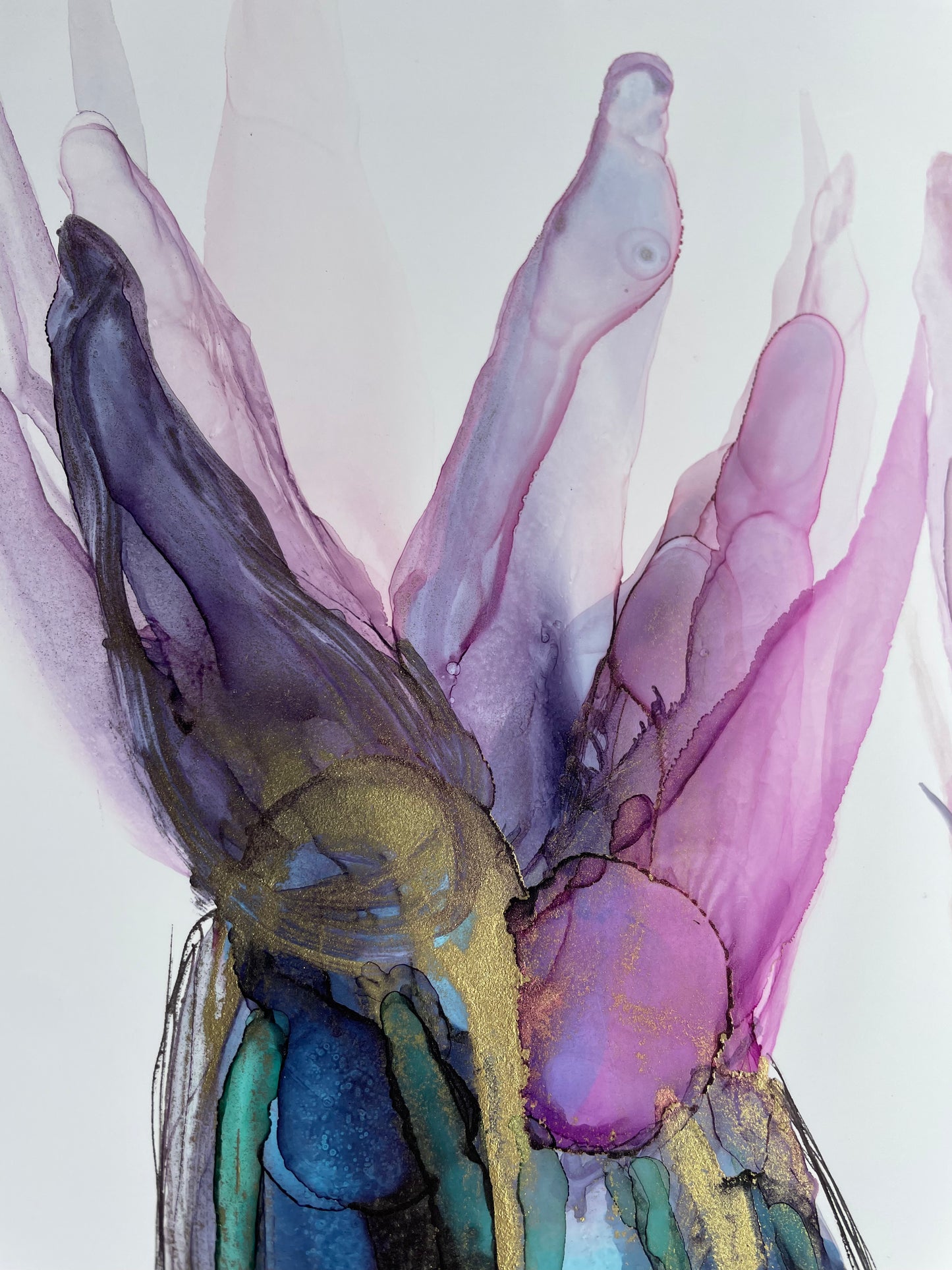 Queen of the Night -Abstract alcohol ink painting