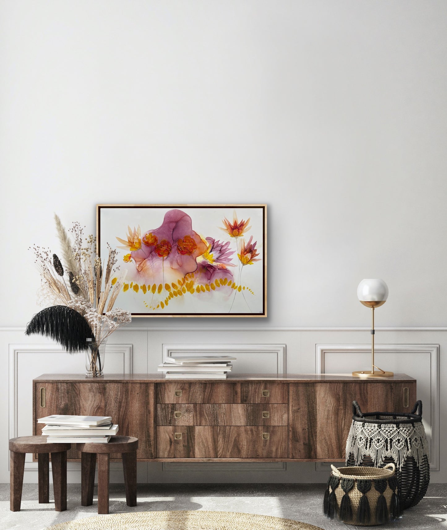 Wildflower at Dusk - abstract floral painting