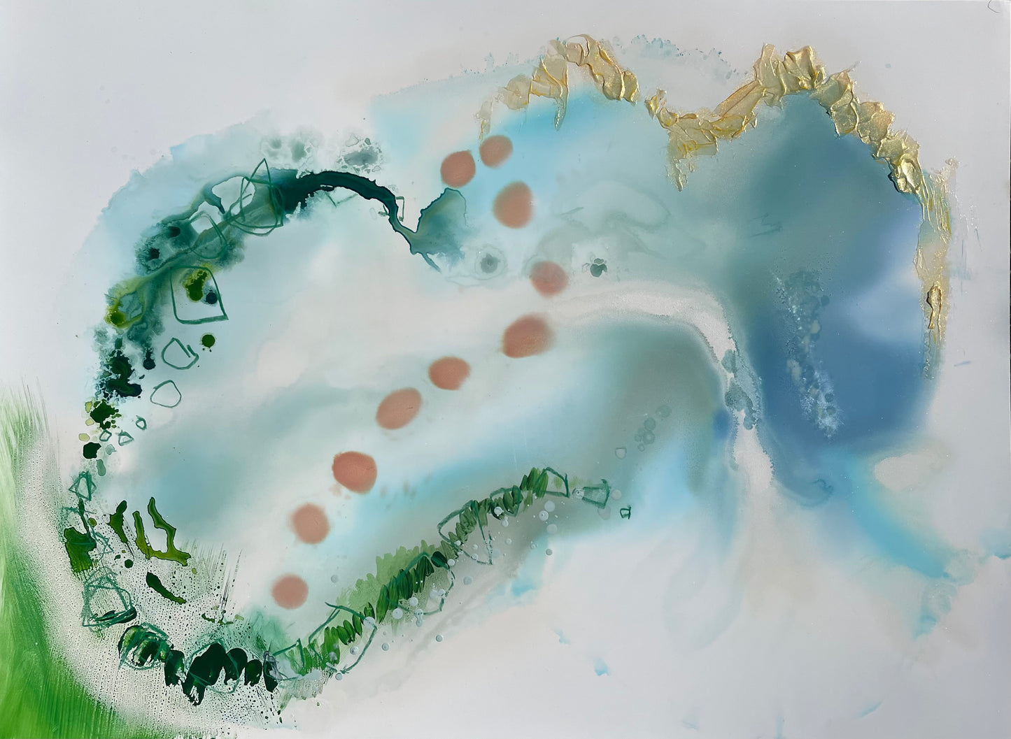 Stepping Stones - Large beach themed serene art piece.