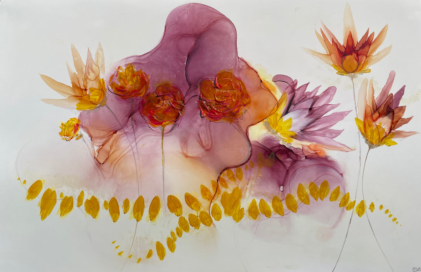 Wildflower at Dusk - abstract floral painting