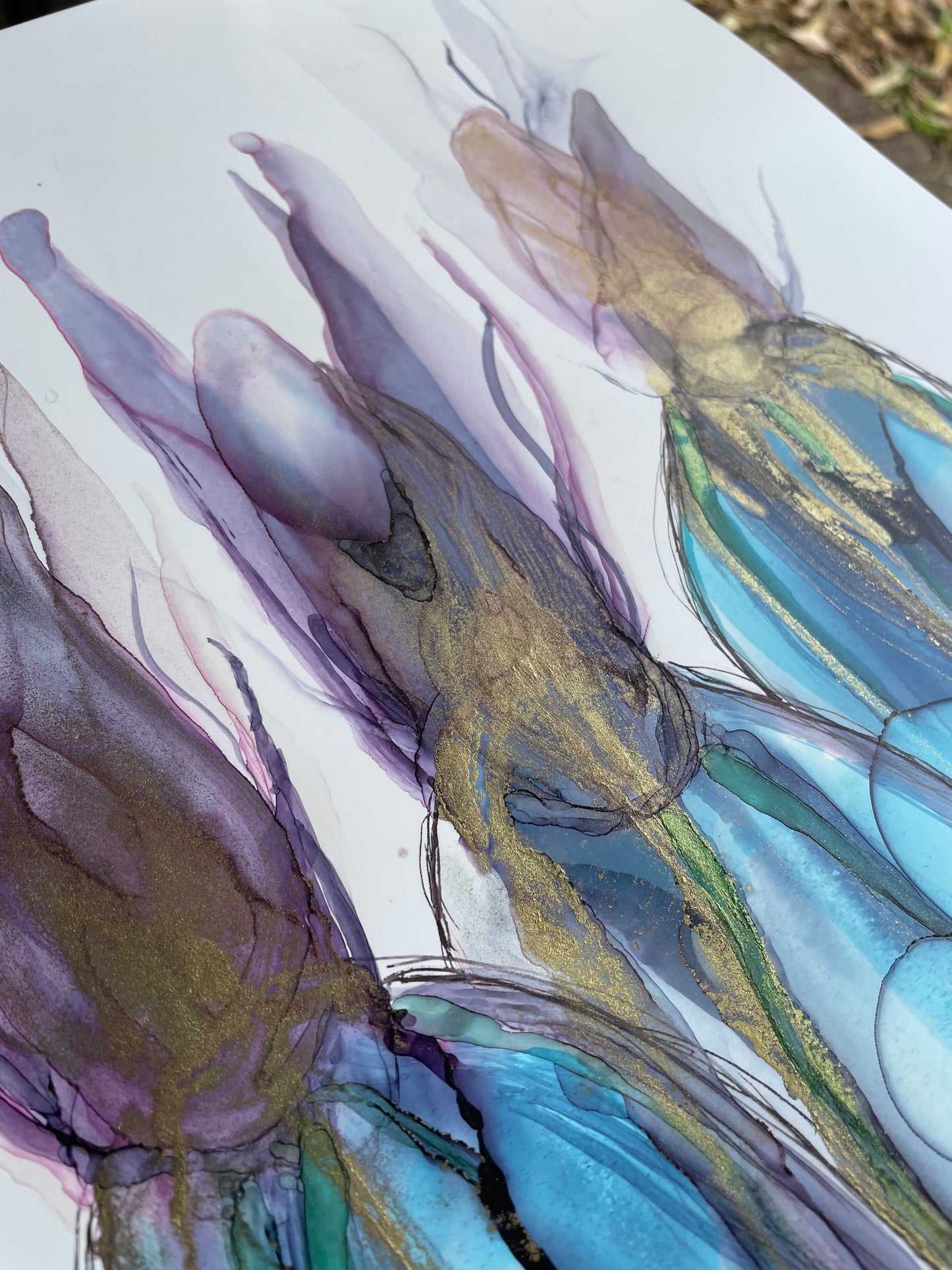 Queen of the Night -Abstract alcohol ink painting