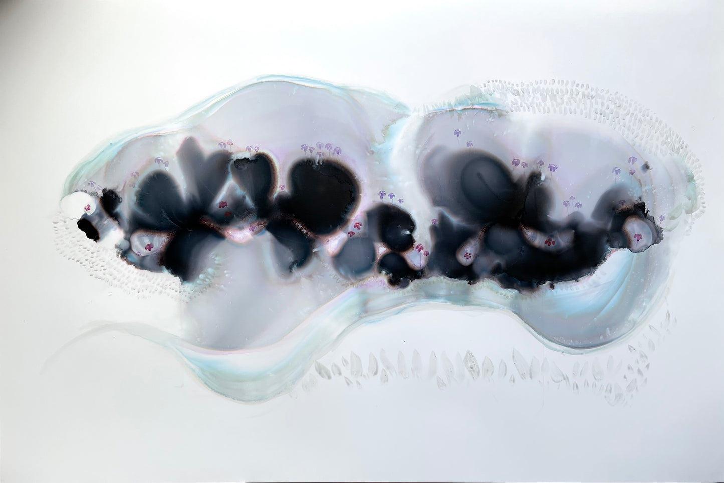 Ecstatic Motion - Original abstract painting with flowers