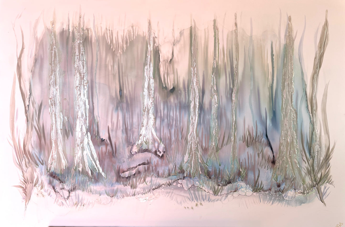 Ghost Gums - Original abstract forest painting