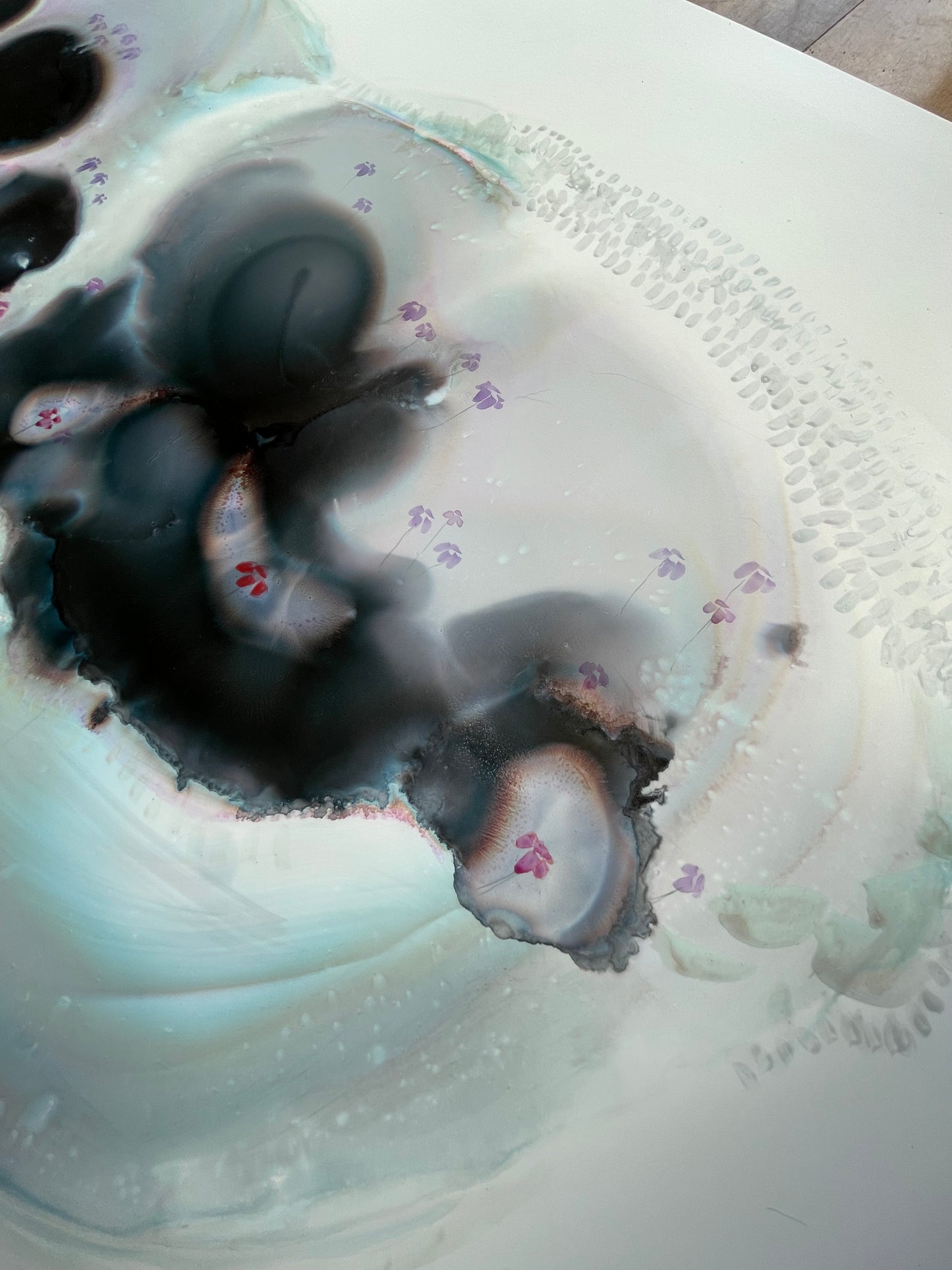 Ecstatic Motion - Original abstract painting with flowers