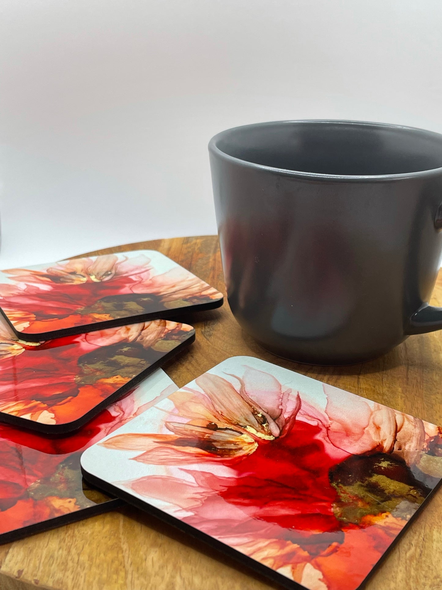 Drink coasters Desert Rose. Coasters with art print. Home decor and gifts.