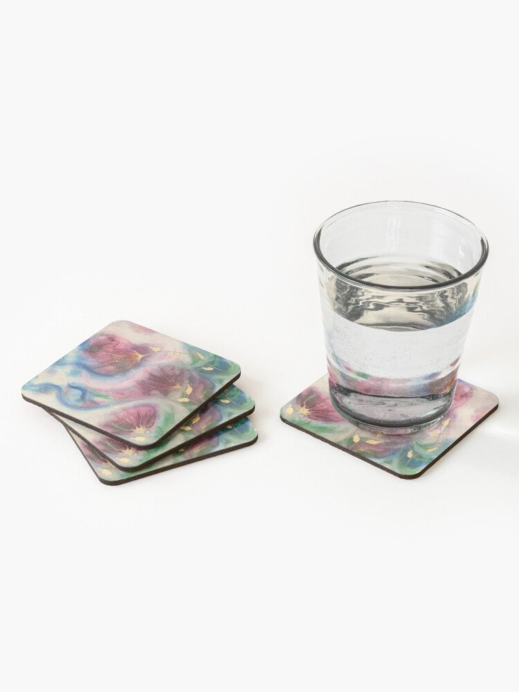 Drink coasters Ethernal Flow. Coasters with art print. Home decor and gifts,