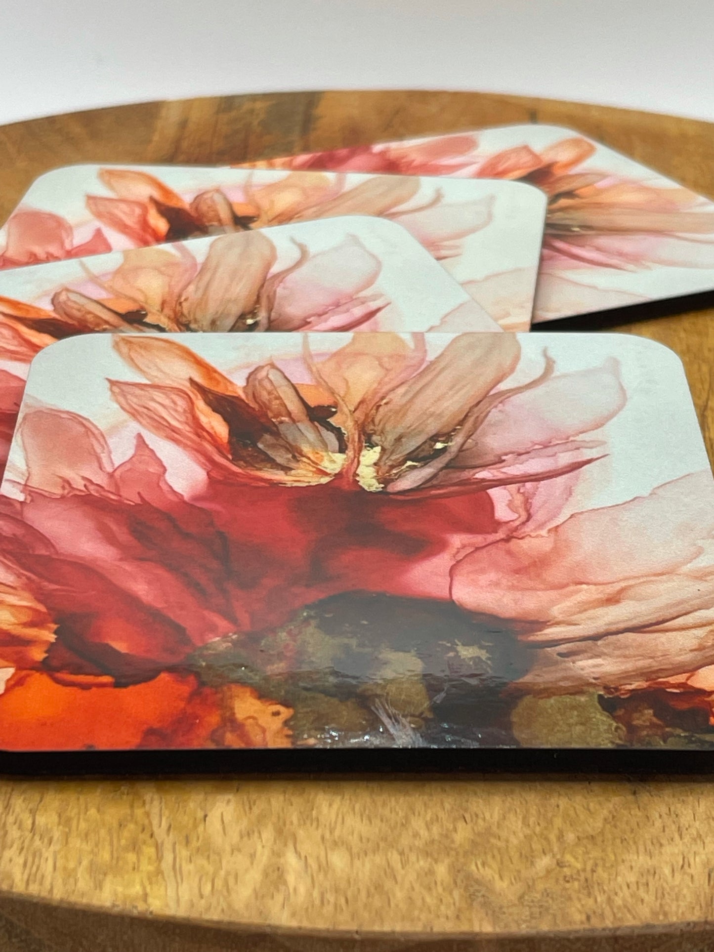 Drink coasters Desert Rose. Coasters with art print. Home decor and gifts.