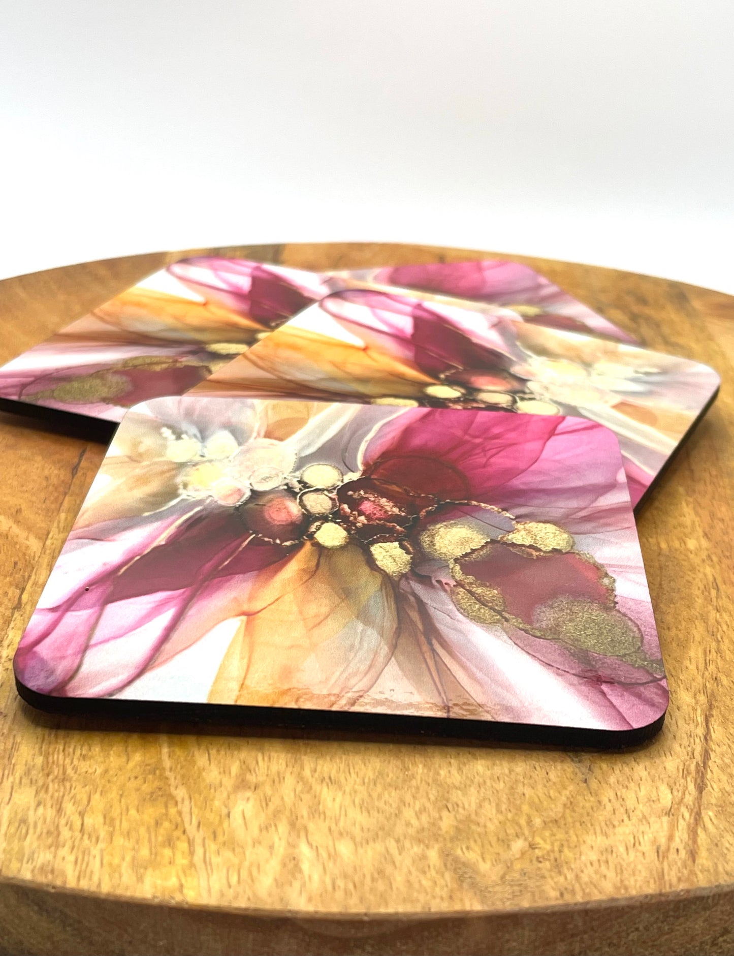 Drink Coasters Intertwined. Coaste with art print. Home decor and gifts.
